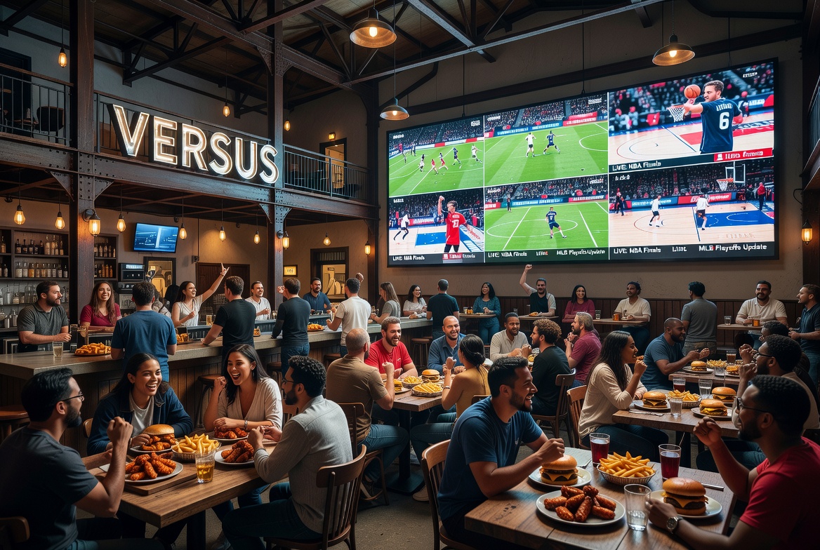 Versus bar crowd background